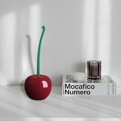 Cherry Toilet Brush, Cute Toilet Bowl Cleaners Brush and Holder Set, Unique Fruit Bathroom Decor Supplies and Fun Bathroom Accessories.