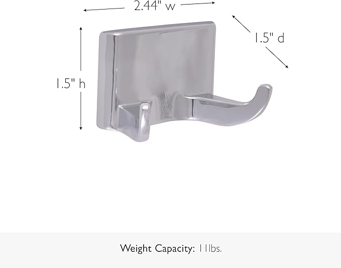 Design House Millbridge 4 Piece Bathroom Accessory Set, Towel Bar, Robe Hook, Toilet Paper Holder, Towel Ring, Easy Installation, Polished Chrome, 25.81 in L x 1.97 in W x 6.44 in H, Item 534628