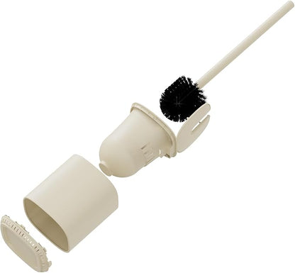 Toilet Brush and Holder Set Toilet Bowl Brush Stainless Steel Automatic Toilet Bowl Cleaner Brush with Durable Bristle Head Toilet Cleaning Brush for Bathroom 2 Pack Set Cream