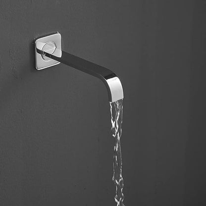 Polished Chrome Shower Faucet Set with Tub Spout Bathroom Luxury Rain Mixer Shower Head System Wall Mounted Shower Faucet Complete, Single Handle Tub and Shower Trim Kit with Rough-in Valve