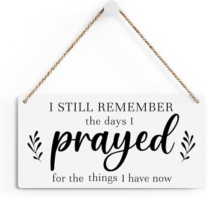 Christian Decor for Home I Still Remember The Days I Prayed Wall Decor Rustic Bible Verse Sign Scripture Printed Wood Sign Wall Art Religious Gifts Faith Based Gifts