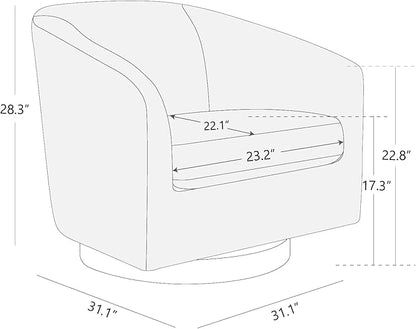 CHITA Swivel Accent Chair, FSC Certified Upholstered Velvet Barrel Chair for Living Room, Fully Assembled, Burnt Orange