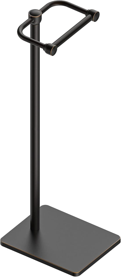 RUACQ Toilet Paper Holder Stand, Bathroom Toilet Paper Roll Holder Free Standing, Toilet Tissue Holder Stand with Post Pivoting Design, Stable Weighted Base, SUS304 Stainless Steel (Oil Rubbed Bronze)