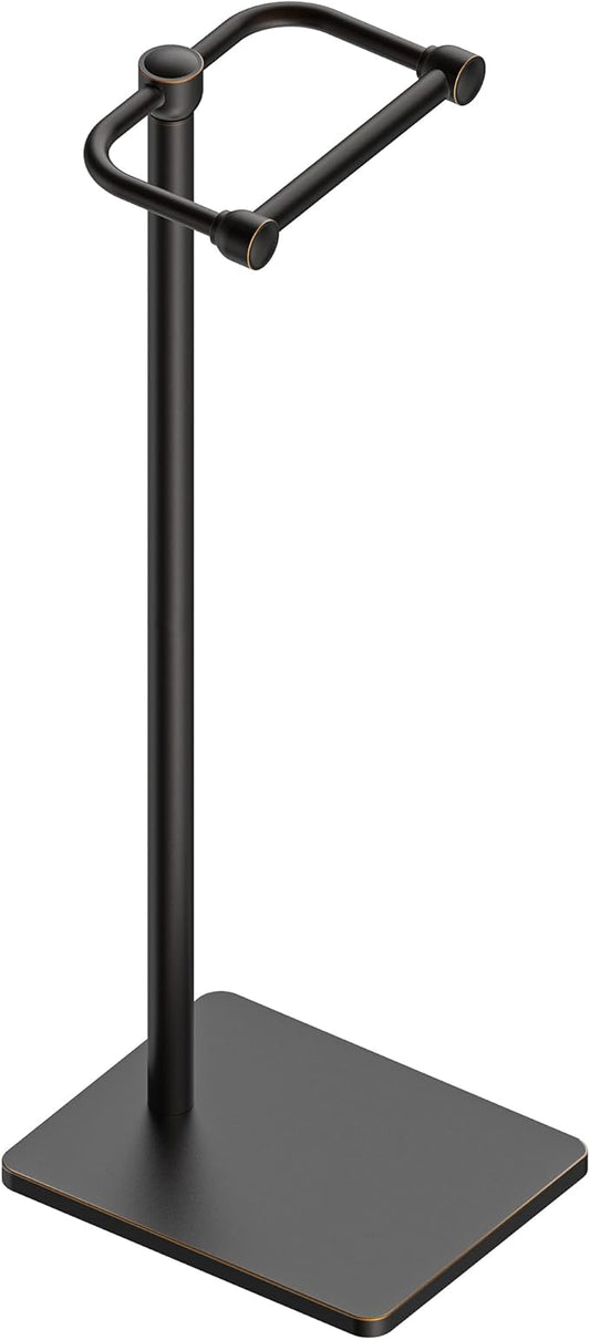 RUACQ Toilet Paper Holder Stand, Bathroom Toilet Paper Roll Holder Free Standing, Toilet Tissue Holder Stand with Post Pivoting Design, Stable Weighted Base, SUS304 Stainless Steel (Oil Rubbed Bronze)