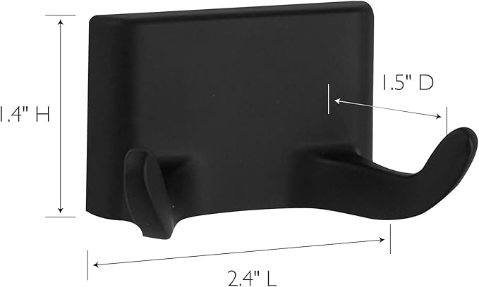 Design House 544593 Millbridge Double Robe Hook Heavy Duty Wall Mount Bathroom Hardware Matte Black