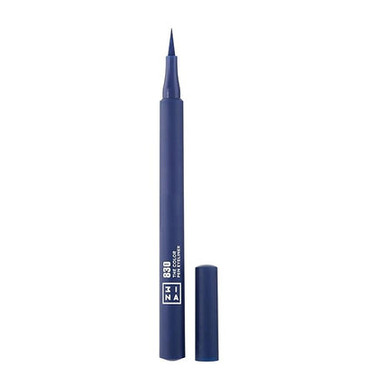 3INA The Color Pen Eyeliner 830 - Ultra Fine Tip 14H Dark Blue Longwear Liquid Liner - Vibrant Color, Matte, Smudgeproof, Flake Proof Eye Makeup - Cruelty Free, Paraben Free, Vegan Cosmetics - Navy