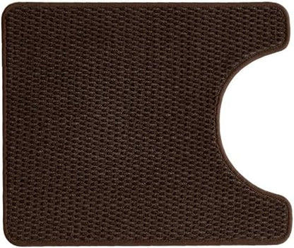 Toilet Rug, Thin Toilet Rugs U Shaped Washable Non Slip Absorbent Quick Dry Low Pile Toilet Mat, Brown 20"x24" U Shape