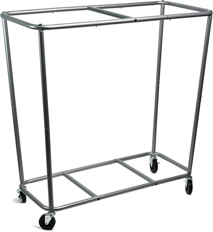 280L Laundry Cart with Wheels, Commercial Large Rolling Laundry Sorter, Heavy Duty Divided 2 Section Laundry Hamper with Steel Frame and Removable Bag for Laundry Room, Bedroom,Hotel Mix Color