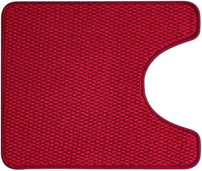 Red Bathroom Rug, 20"x24" U Shape, Non Slip, Quick Dry, Machine Washable, Low Pile Chenille Bath Mat