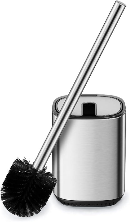 Toilet Brush and Holder Set Toilet Bowl Brush Stainless Steel Automatic Open lid Toilet Bowl Cleaner Brush with Durable Bristle Head Toilet Cleaning Brush for Bathroom