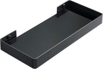 Alise Glass Bathroom Shelf,Black 11.8 Inch Rectangular Floating Shelves for Bathroom, Showers, Vanities, Kitchens,SUS304 Stainless Steel Glass Shelf for Toilet Room Decoration
