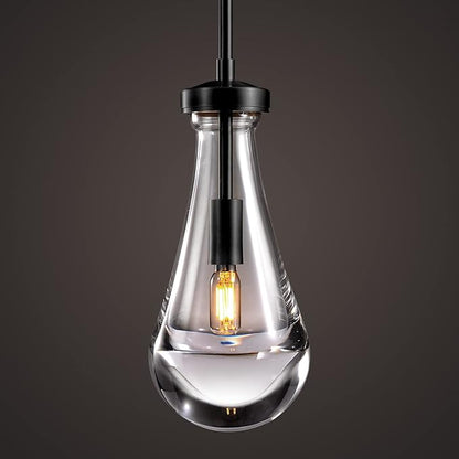Raindrop Pendant Lights, Modern Black Pendant Lights for Kitchen Island, Dining Room Light Fixture Raindrop Chandelier, Chandelier for Living Room Hallway, Including The Bulb