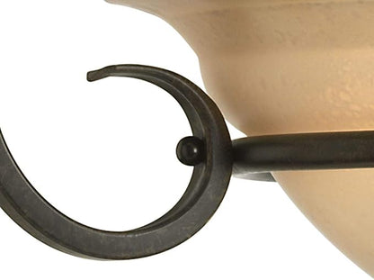 Progress Lighting 3-Light Tea Stained Glass Transitional Inverted Pendant Light, Torino Collection, Indoor, P3847-77, Forged Bronze