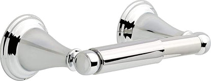 Delta Windemere (1-Pack) Toilet Paper Holder Polished Chrome Tissue Roll Holder for Bathroom Organization and Storage Spring Loaded Toilet Tissue Holder Wall Bathroom Accessories 70050