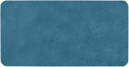 Bathroom Mat Quick Dry, Bathroom Rugs Non Slip Washable Thin Absorbent Bath Mat Fits Under Door Bathroom Floor Mat Perfect for Bath, Shower, or Sink 24"x48" Denim Blue