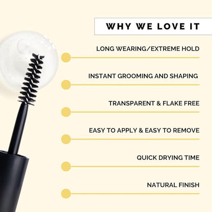 Elizabeth Mott Queen of the Fill Clear Brow Gel ?€? Long-Lasting Sculpting & Shaping Gel Setter to Control, Tame & Define Eyebrows with Natural Finish ?€? Smudge-Proof, Lightweight, Quick-Dry Formula ?€? 3g