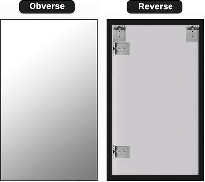 Bathroom Wall Mirror, Decorate Bathroom Mirrors for Wall, Rectangle Modern Bathroom Wall Mounted Mirror Vertical or Horizontal Hanging for Living Room (Black Framed 40’’ x 24’’)