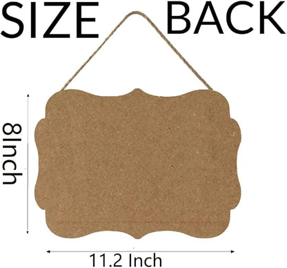 Personalized Wooden Welcome Sign Front Door Decor - Customized Image/Text Hanging Sign for Home Office - Farmhouse Decorations 11.2 * 8 Inch