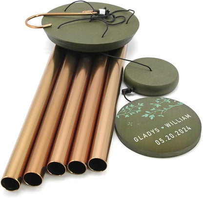 ASTARIN Personalized 20th 50th Anniversary Wind Chime, Happy Anniversary Wedding Valentine's Day Gift for Wife Husband Men Women Sister, Golden Keepsake Decorations for Parents Couples