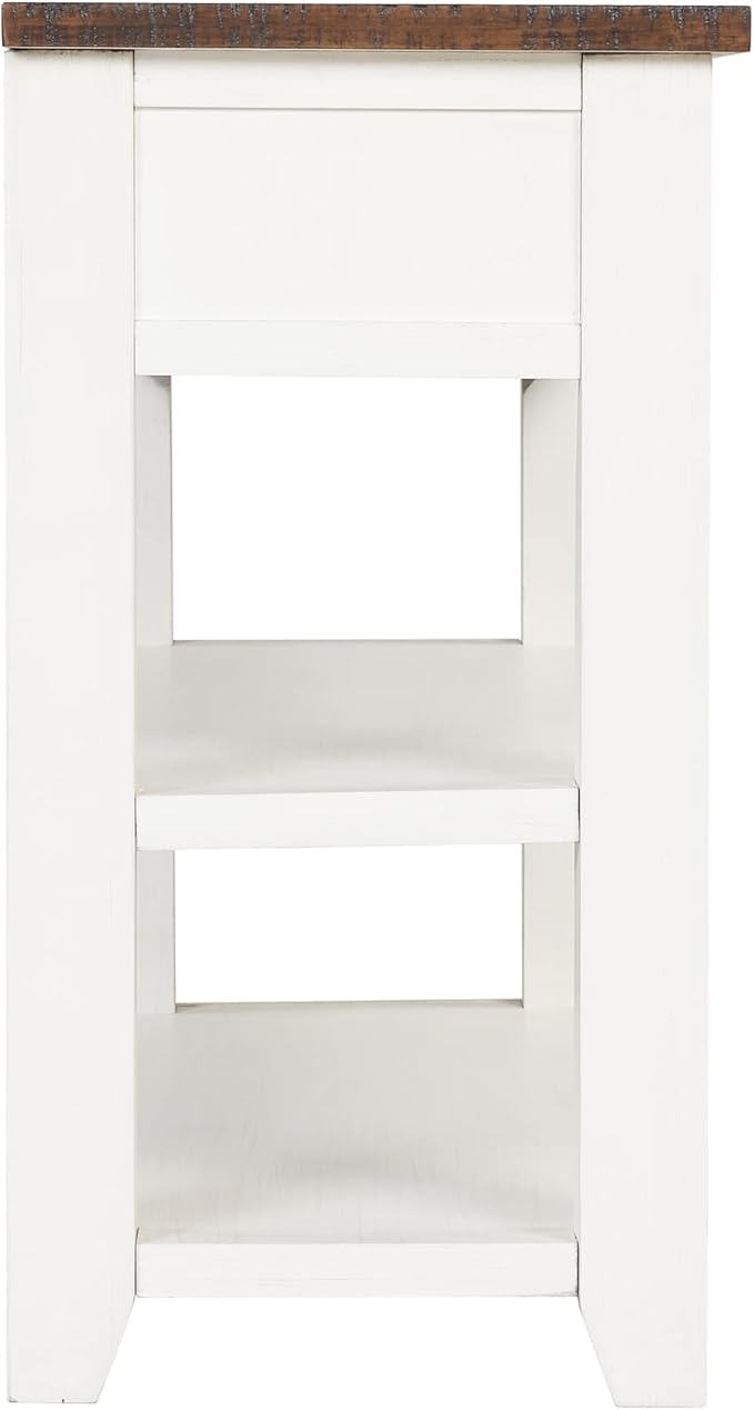 Solid Wood Console Table,Sofa Table with Storage Drawers and Bottom Shelf,Entryway Table for Entry Hallway Foyer Sofa Couch Table,Fully Assembled (48.8" Antique White)