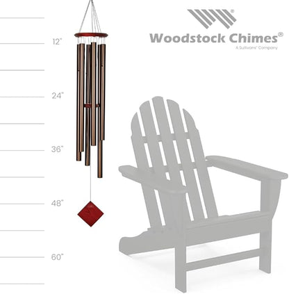 Woodstock Chimes Neptune Wind Chime for Outside 54" Large Bronze, Deep Tone Sound for Outdoor Garden, Patio, Porch Decor, Encore Collection DCB54