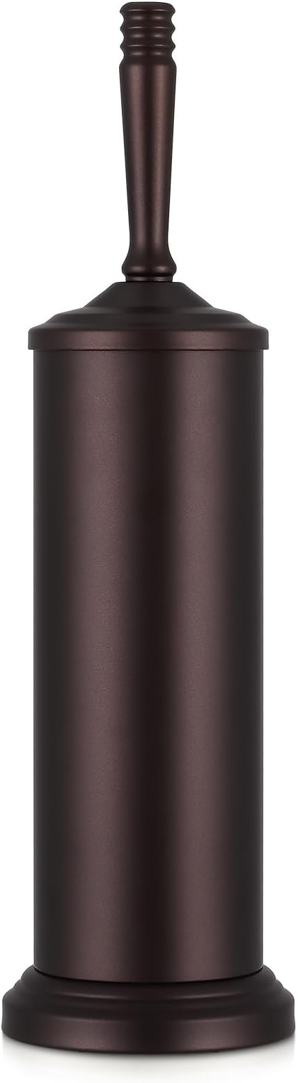 Bronze Toilet Brush and Holder Set, Stainless Steel Toilet Brush for Bathroom,Heavy Duty Bronze Toilet Bowl Brush and Holder,Deep Cleaning Modern Toilet Cleaner Brush -Space Saving, Covered Brush