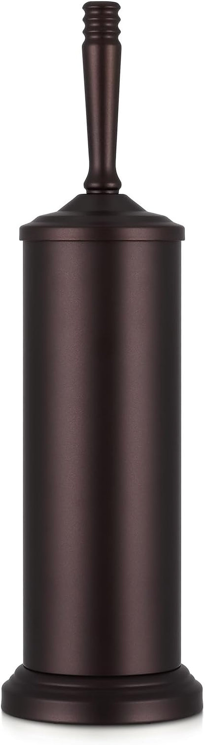 Bronze Toilet Brush and Holder Set, Stainless Steel Toilet Brush for Bathroom,Heavy Duty Bronze Toilet Bowl Brush and Holder,Deep Cleaning Modern Toilet Cleaner Brush -Space Saving, Covered Brush