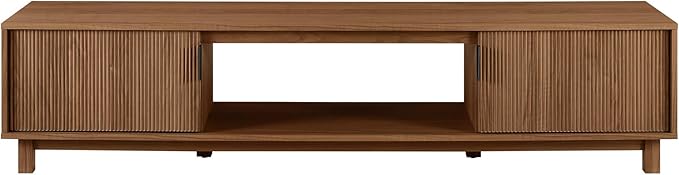 Walker Edison Arundo Fluted TV Stand for TVs up to 80 Inches, 70" TV Stand, Mocha