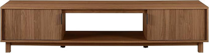 Walker Edison Arundo Fluted TV Stand for TVs up to 80 Inches, 70" TV Stand, Mocha