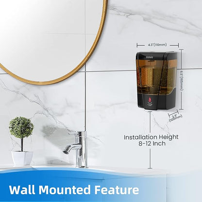 SVAVO Automatic Soap Dispenser Hand Soap Dispenser Wall Mount 600m/21fl.oz, Touchless Electric Sensor Pump Battery Operated for Offices Home Kitchen Bathroom Hotel Restaurant Commercial