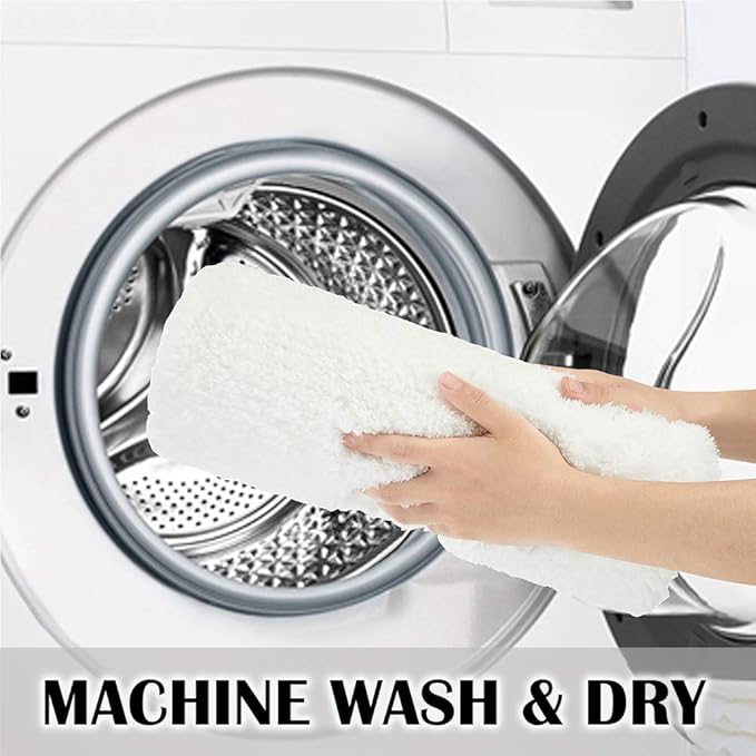 Suchtale Non Slip Bath Mat (20 x 32, White) Water Absorbent Soft Microfiber Shaggy Bathroom Rug Machine Washable Thick Plush Shower Mat