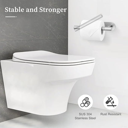 Brushed Nickel Toilet Paper Holder, Upgraded SUS304 Stainless Steel Toilet Roll Holder, Modern Double Base Paper Towel Holder Wall Mount for Bathroom, Kitchen, Washroom