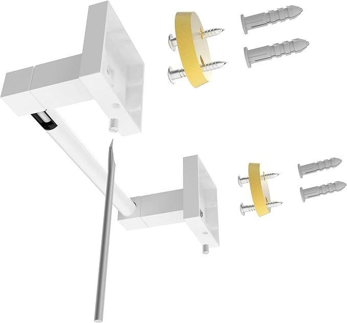 Ruacq Toilet Paper Holder-White Tissue Roll Holder Double Post Pivoting Square Base Wall Mounted for Bathroom