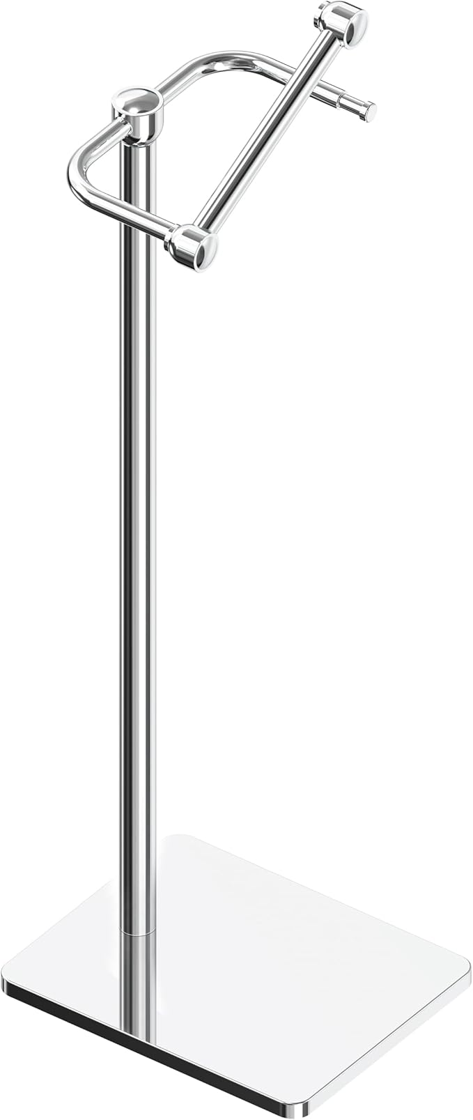 RUACQ Toilet Paper Holder Stand, Bathroom Toilet Paper Roll Holder Free Standing, Toilet Tissue Holder Stand with Post Pivoting Design, Stable Weighted Base, SUS304 Stainless Steel (Chrome)