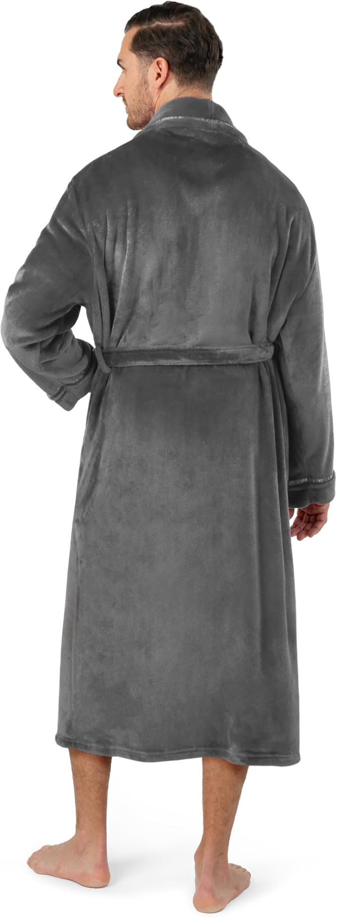 PAVILIA Mens Soft Robe | Warm Fleece Robes for Men, Soft Spa Bathrobe with Shawl Collar and Pockets