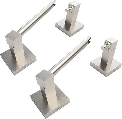 Ruacq Toilet Paper Holder Brushed Nickel 2 Pack Double Post Pivoting Square Tissue Holders Roll Holder Hangers Toilet Paper Stand Stainless Steel and Zinc Alloy Modern Wall Mounted