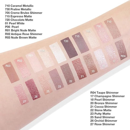 Cream Glitter Orchid Shimmer Metallic Eyeshadow Palette Makeup, Natural Single Mini Instant Holographic Eyeshadow For Older Women, Sombras Crema Para Ojos, Talc, Paraben & Cruelty Free, 26