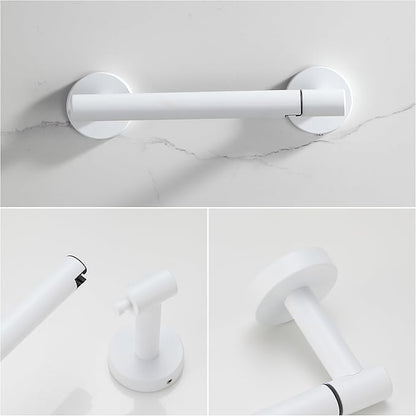 BVL Toilet Paper Holder Matte White Wall Mount Stainless Steel 304 Large Mega Roll