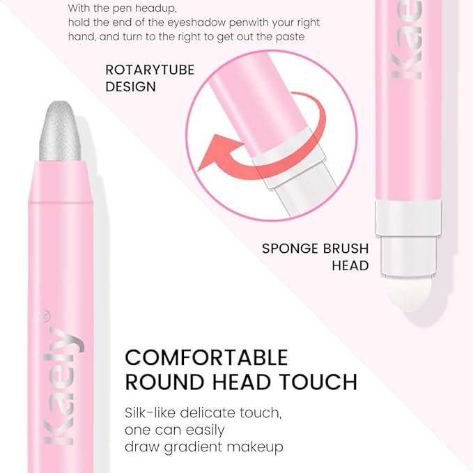 evpct 2Pcs Cream Eye Shadow Brightener Sticks Set for Eyes Waterproof, Dazzling Grey & Silver Shimmer Cream Eyeshadow Applicator Stick Long Lasting Pigmented Eye Makeup sombras en crema para ojos 2+16