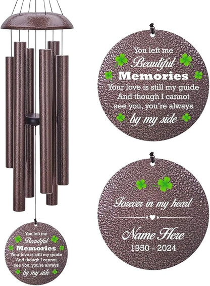 Personalized Memorial Wind Chime, Sympathy Wind Chimes for Loss of Loved One, Bereavement & in Memory Wind Chimes, Sympathy Gifts in Memory of Father, Mother or a Loved One