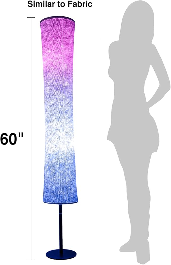 BLUEYE Floor Lamp,RGBCW 2700K-6500K,APP & Remote&Smart Voice Control, 2 X 60W Equivalent, No Hub Required,Compatible with Alexa Google Assistant, 60'' Standing Lamp for Bedroom, Similar Fabric