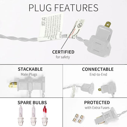 300LIGHTS(2*150L) Warm White Extra-Bright with End Connectors Christmas Decorative Lights 19.44m UL Certified Mini String Light Set Waterproof for Home Garden Holiday Tree Party Patio Wedding
