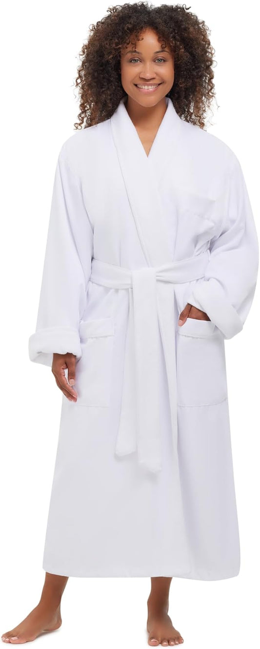 Terry Lined Microfiber Hotel Robe - Luxury Spa Bathrobe by Monarch/Cypress