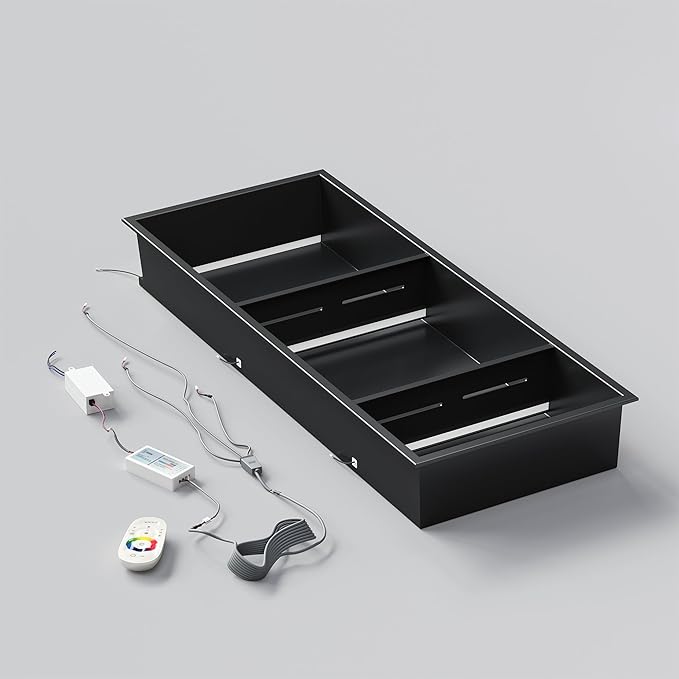 Stainless Steel Shower Niche 12" X 30", No Tile Needed Wall Niche with RGB Led Light, Recessed Shower Shelf for Bathroom Storage Over Mount Installation, Matte Black