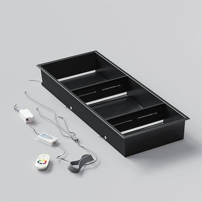 Stainless Steel Shower Niche 12" X 30", No Tile Needed Wall Niche with RGB Led Light, Recessed Shower Shelf for Bathroom Storage Over Mount Installation, Matte Black