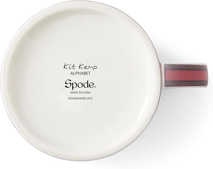 Spode Kit Kemp Alphabet Mug - Letter A Monogram in Fine China, 12oz Ceramic Coffee Cup for Hot Drinks, Personalized Drinkware for Unique Gifts, Dishwasher Safe Tea or Coffee Mug - Gift Box Included