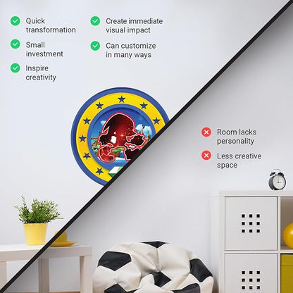 Speed Hero Wall Decal – Removable Vinyl Wall Art with Chaos Emerald Design – Gaming Room, Bedroom & Playroom Decor (Power Hero)