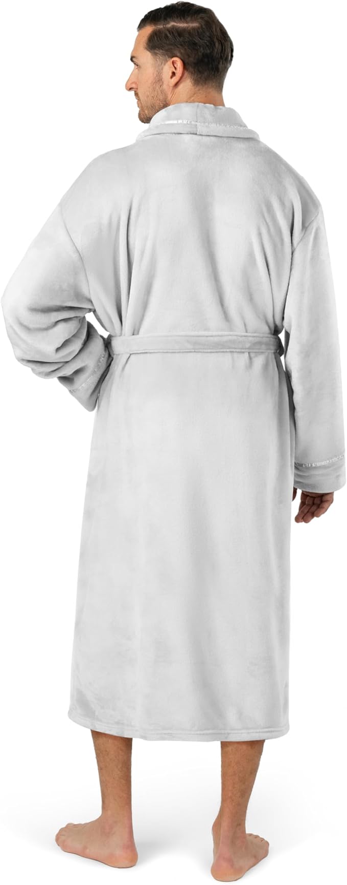 PAVILIA Mens Soft Robe | Warm Fleece Robes for Men, Soft Spa Bathrobe with Shawl Collar and Pockets