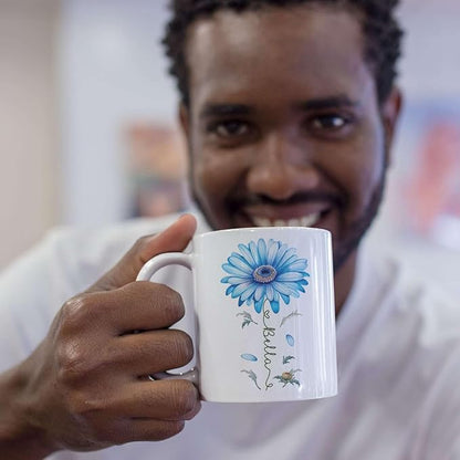 Adorable Gerbera Daisy Flower Mug, Customized Flower Themed Cup With Name, Novelty Daisy Flower Accent Mug 11oz 15oz, Custom Daisy Lover Coffee Cup, Personalized Flower Mug For Birthday