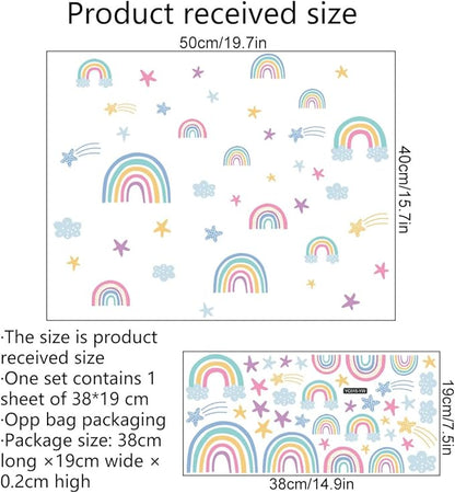 Quanhaigou Rainbow Clouds Stars Glow in The Dark Wall Stickers DIY Home Decor for Kid Boys Girl Bedroom Bathroom Decorations